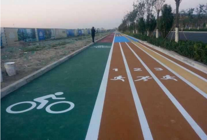彩色戶外防滑路面車(chē)道,滄晟彩色通體陶瓷顆粒材料優(yōu)勢(shì)